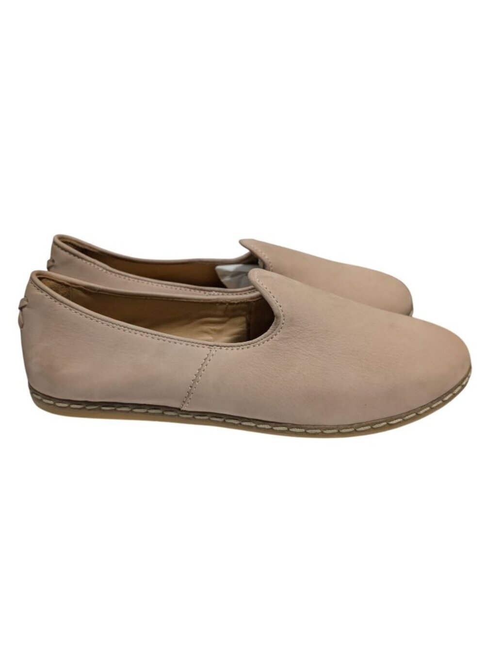 Charix Pink Cream Leather Slip On Loafer Flats EU 42 US 10.5 Minimalist